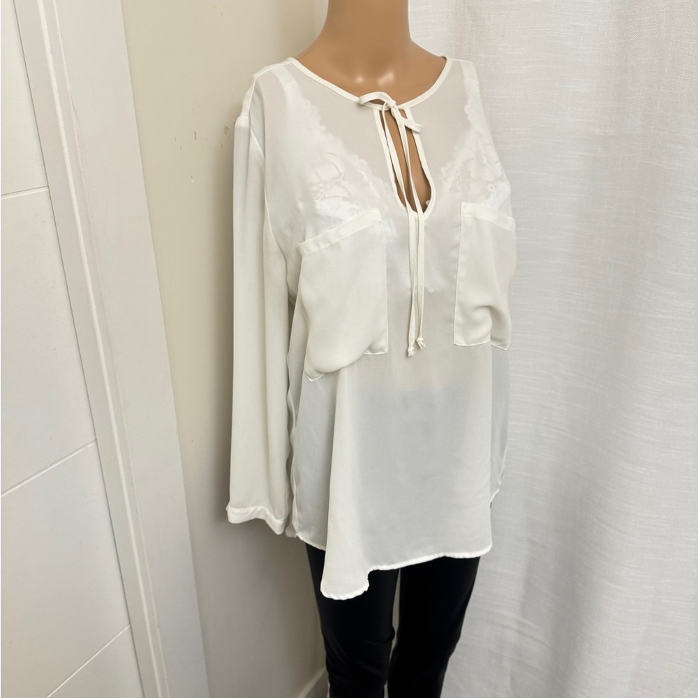 21” ptp Elegant White Women's Top